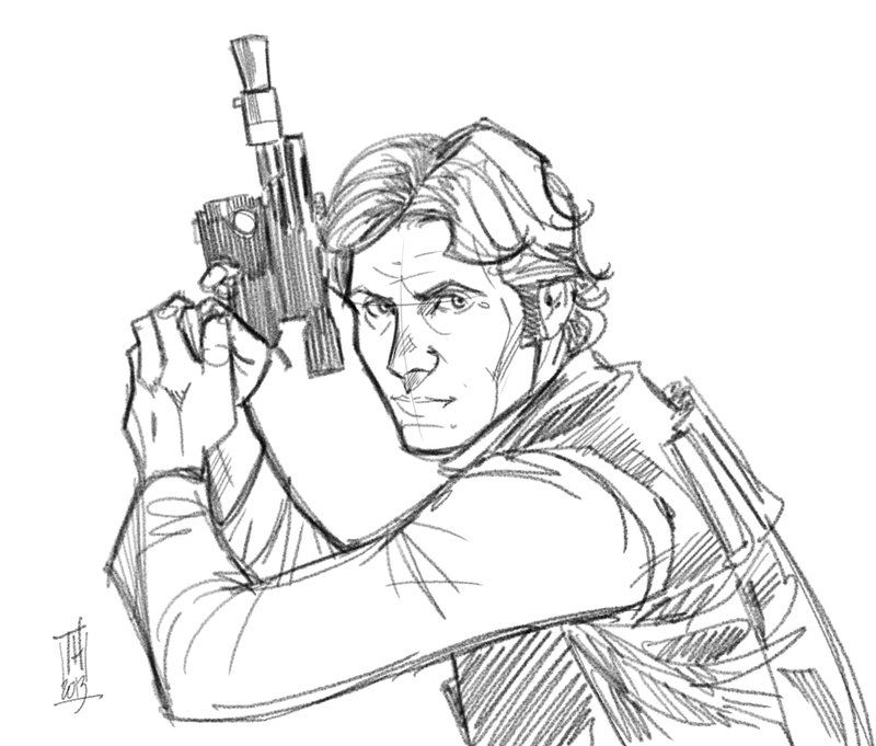 800x681 Hanampleia Star Wars Drawings, Star Wars Art - Han Solo Drawing