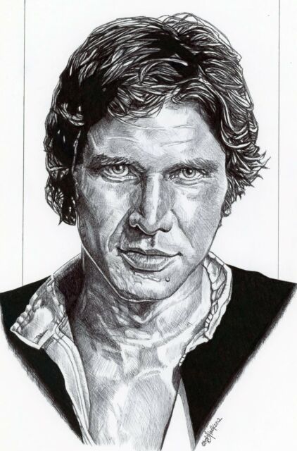 422x640 Harrison Ford As Han Solo - Han Solo Drawing