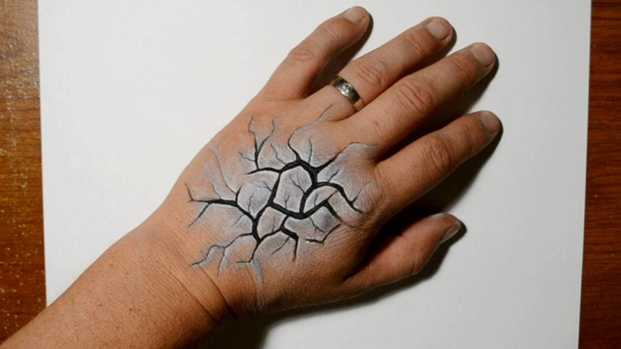1280x720 How To Draw Cracked Rock - Hand Art Drawing