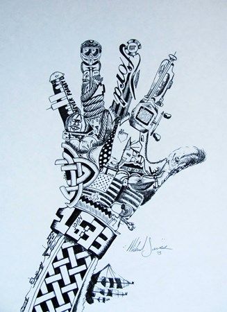 327x450 Surreal Hand Drawing - Hand Art Drawing
