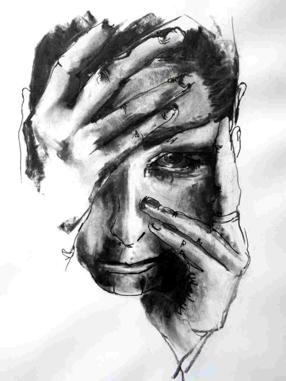Hand Covering Mouth Drawing at Explore collection