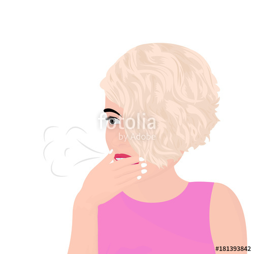 500x500 a beautiful girl having a burp and covering her mouth with he hand - Hand Covering Mouth Drawing