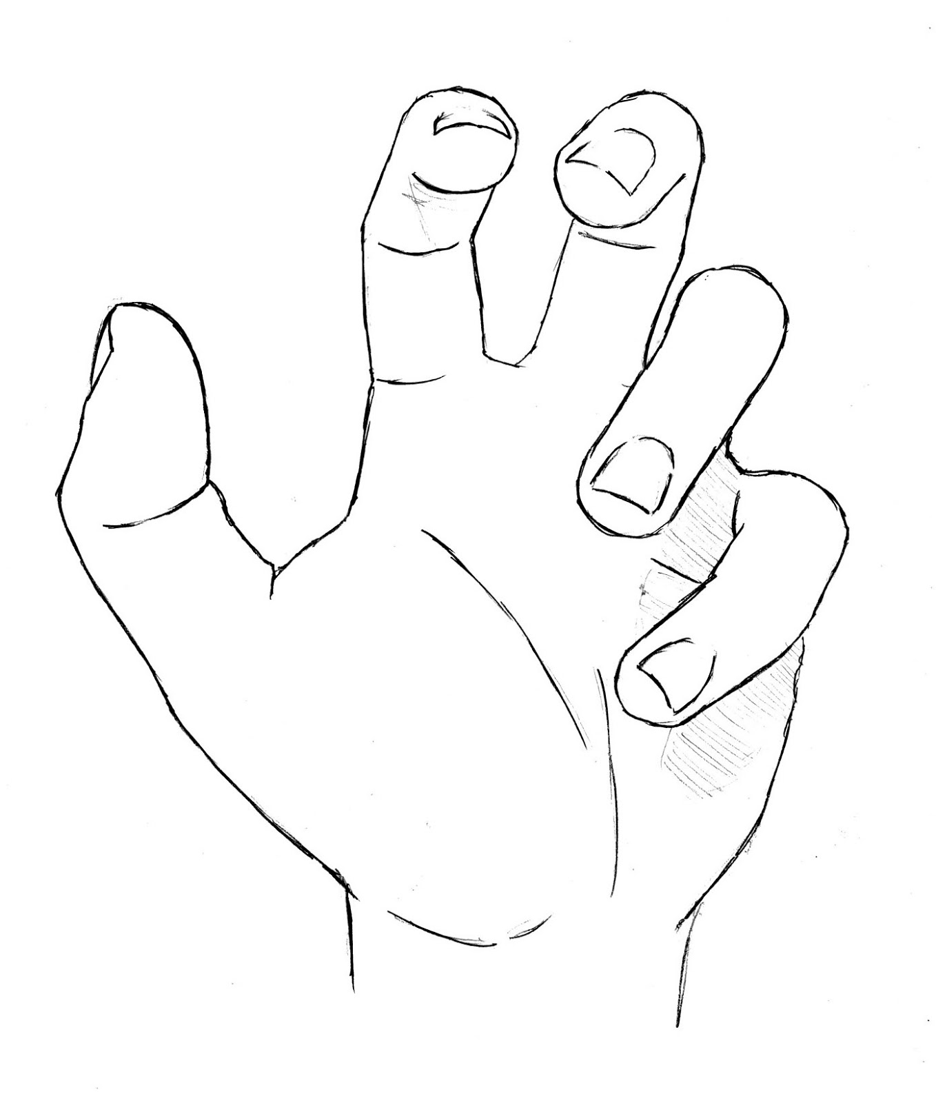 1358x1600 How To Draw A Hand - Hand Drawing A Picture