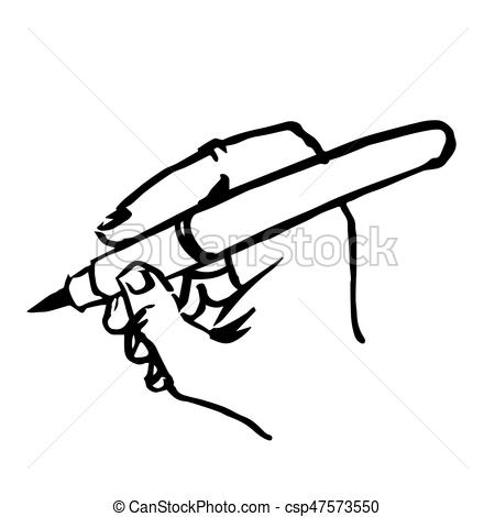 450x470 Freehand Sketch Illustration Of Writting Hand With Pen Doodle Hand - Hand Drawing Clipart