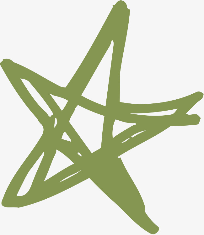 650x750 Hand Drawn Pentagram, Five Pointed Star, Green Pentagram Png Image - Hand Drawing Clipart