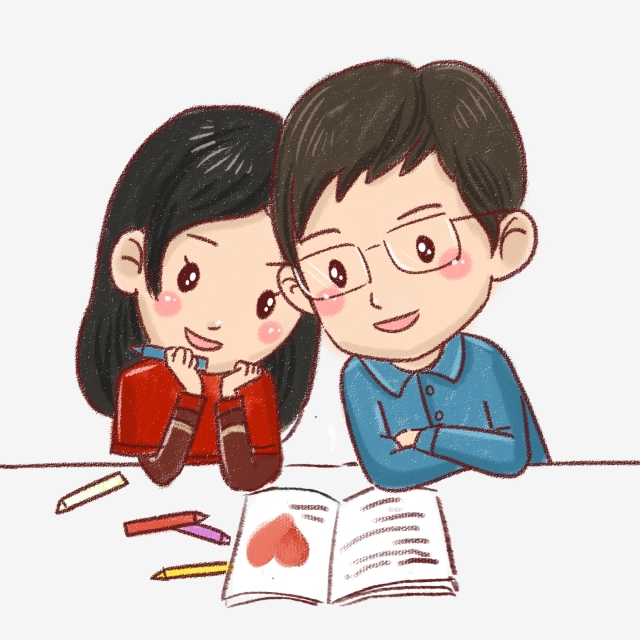 640x640 Cartoon Couple Hand Drawn Couple Diary Drawing, Valentines Day - Hand Drawing Clipart
