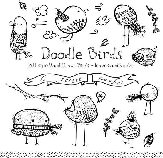 570x552 Doodly Bird Clipart Images, Cute Bird Drawings, Doodle Bird Clip - Hand Drawing Clipart