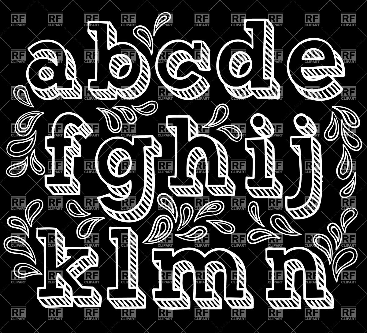 1200x1088 Sketchy Hand Drawn Font, Shaded Letters Vector Image Of Design - Hand Drawing Font