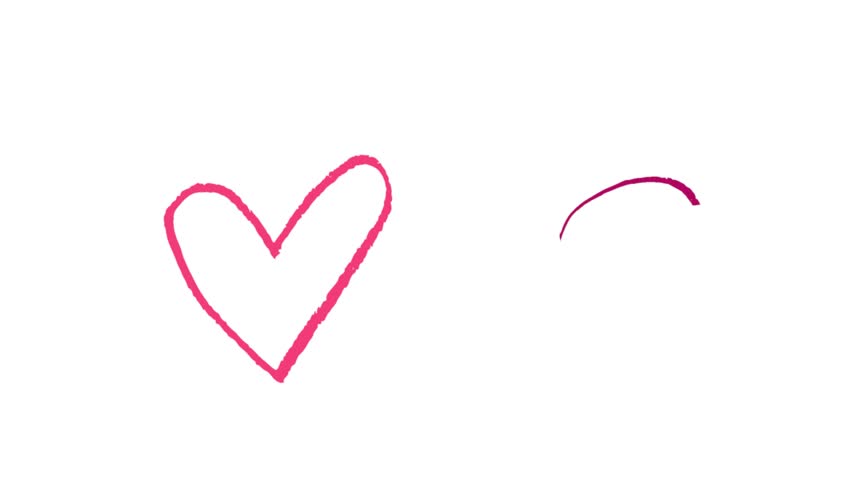 852x480 Hand Drawing Red Heart Symbol Stock Footage Video - Hand Drawing Heart