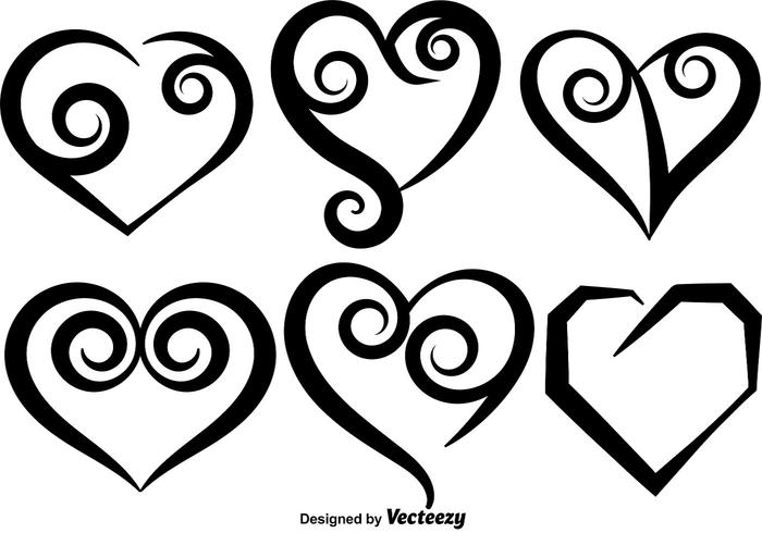 700x490 Collection Of Vector Hand Drawn Hearts - Hand Drawing Heart