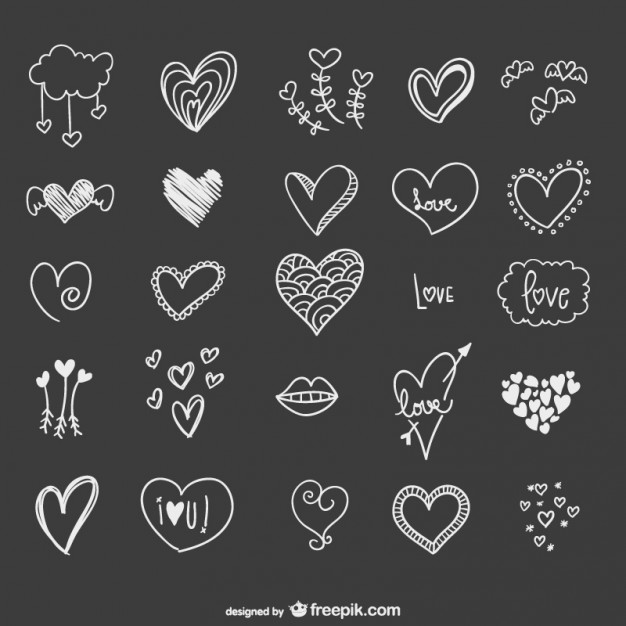 626x626 Hand Drawn Hearts Vector Free Download - Hand Drawing Heart