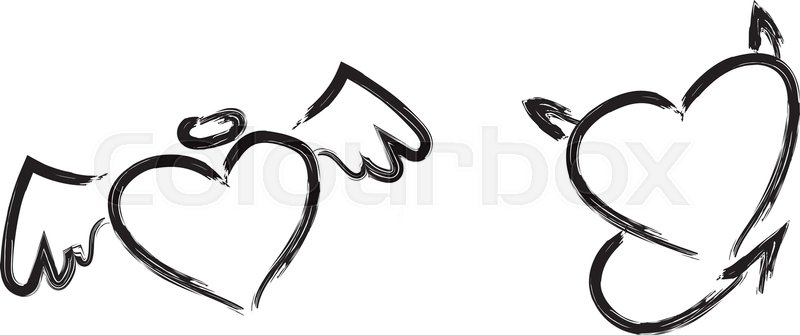 800x335 Hand Drawn Hearts Concept Hearts Stock Vector Colourbox - Hand Drawing Heart