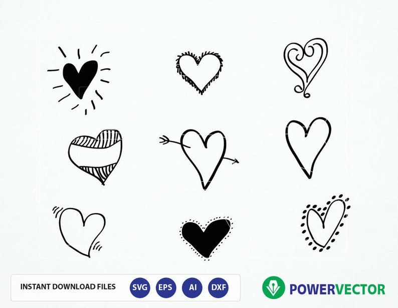 794x614 Hand Drawn Hearts Hearts Heart Png File Love Etsy - Hand Drawing Heart