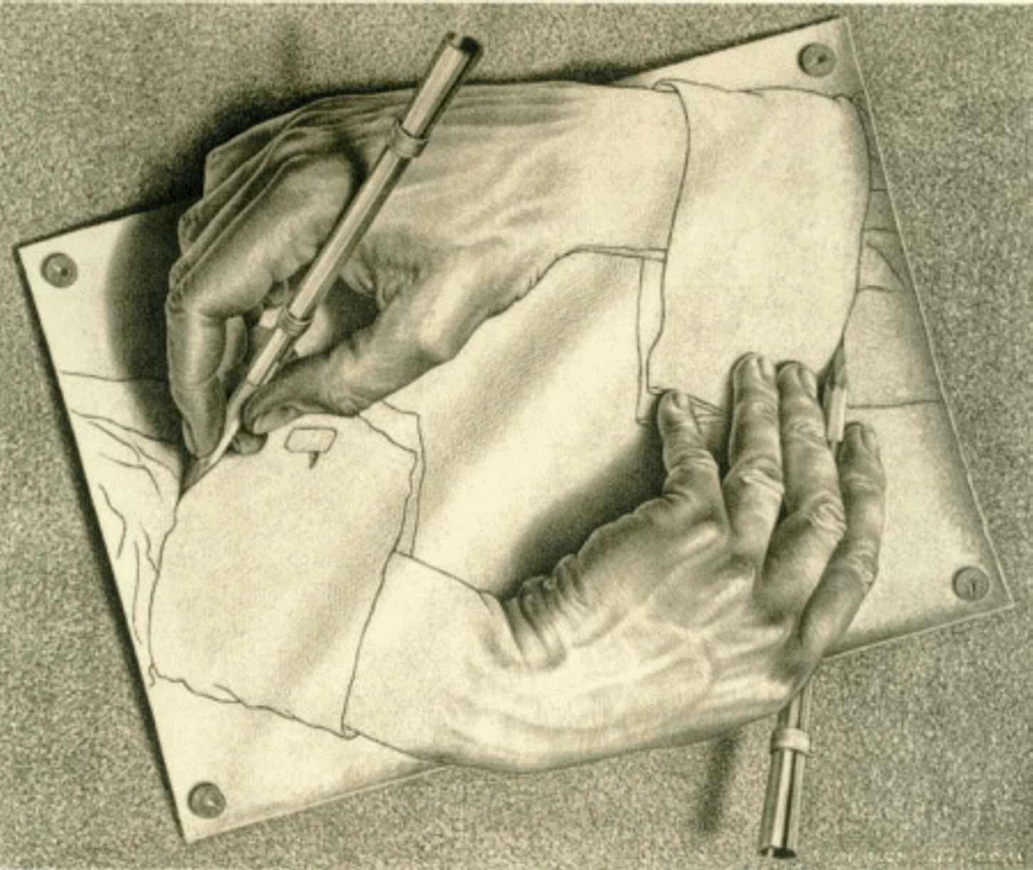 1451x1222 Cool Optical Illusions - Hand Drawing Illusion
