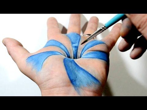 480x360 Trick Art On Hand Cool Hole Optical Illusion Viraltrends - Hand Drawing Illusion