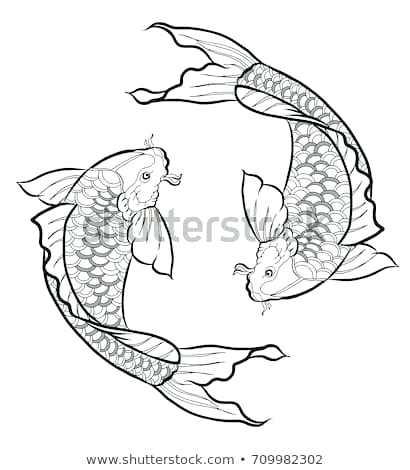 410x470 koi fish outline hand drawn outline fish and art fish for tattoo - Hand Drawing Outline