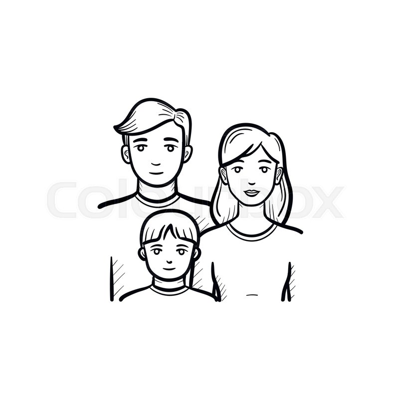 800x800 Family Members Hand Drawn Outline Stock Vector Colourbox - Hand Drawing Outline