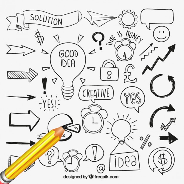 626x626 Hand Drawn Idea Elements Vector Free Download - Hand Drawing Pic