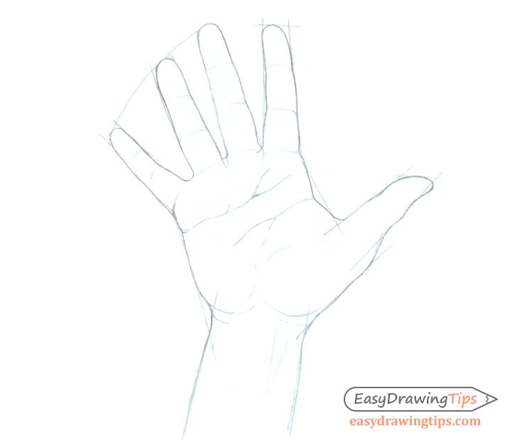 728x620 How To Draw A Hand Step - Hand Drawing Pic