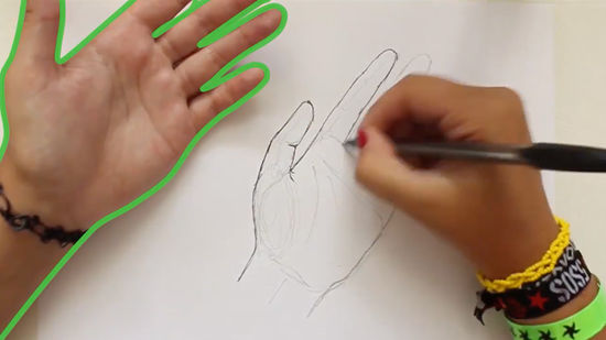 550x309 How To Draw A Hand Steps - Hand Drawing Pictures