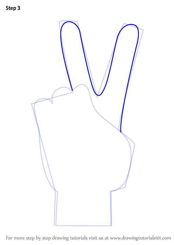 600x846 Learn How To Draw Peace Sign Hand - Hand Drawing Pictures