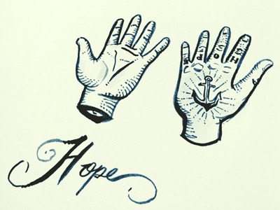 400x300 Hand Anchor Tattoo Illustration - Hand Drawing Tattoos