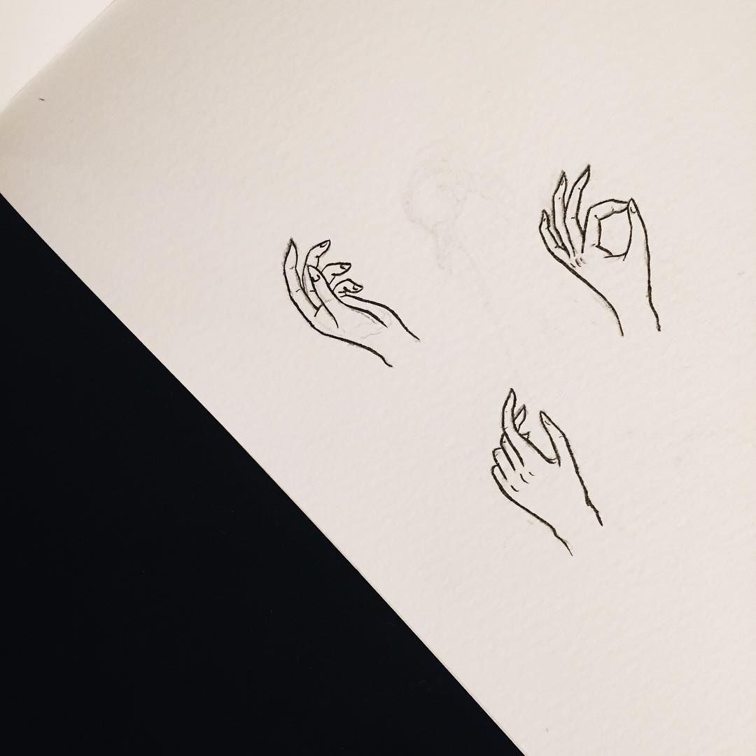 1080x1080 Tiny Hand Drawing Practice Illustration How To Draw - Hand Drawing Tattoos