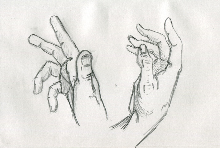 715x481 Drawing Two Hands The B Roll - Hand Figure Drawing