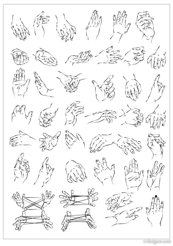 600x855 Designer Vector Drawing Hand Gestures Animation - Hand Gestures Drawing