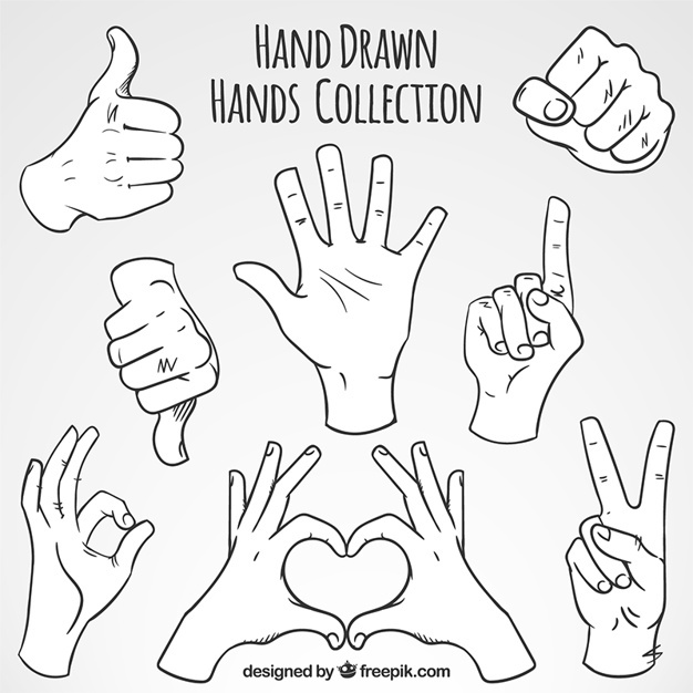 626x626 Gesture Vectors, Photos And Free Download - Hand Gestures Drawing