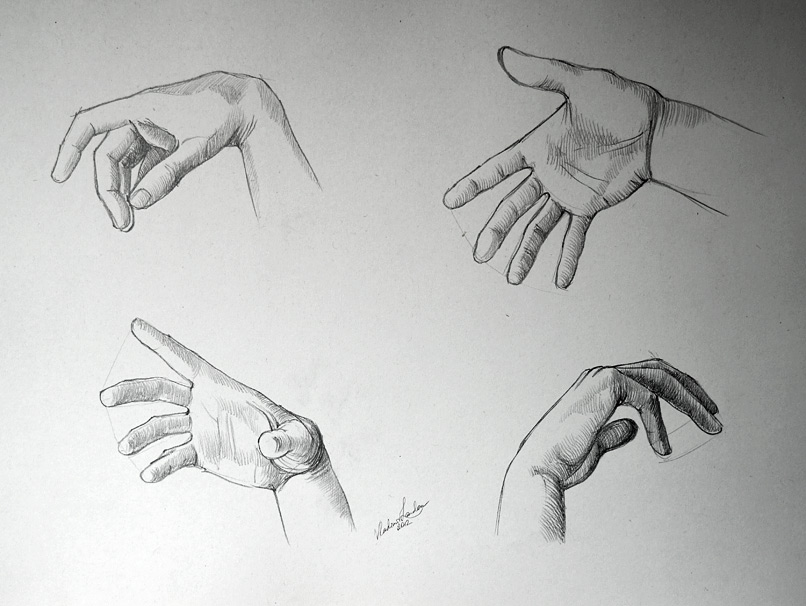 806x606 How To Draw Hands - Hand Gestures Drawing