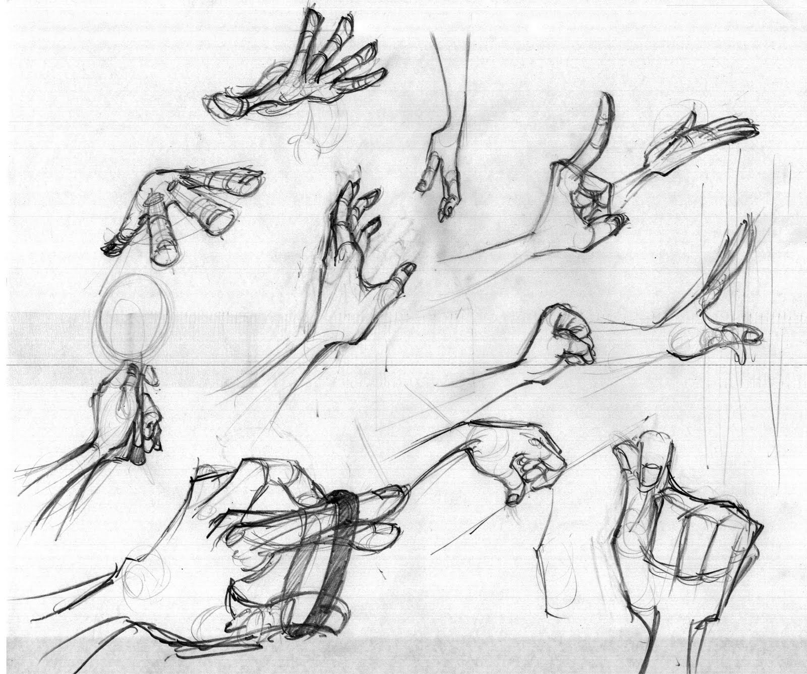 Руки аналитический рисунок карандашом