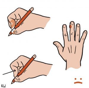 300x297 get a grip! things you can do to reduce drawing pain - Hand Grip Drawing