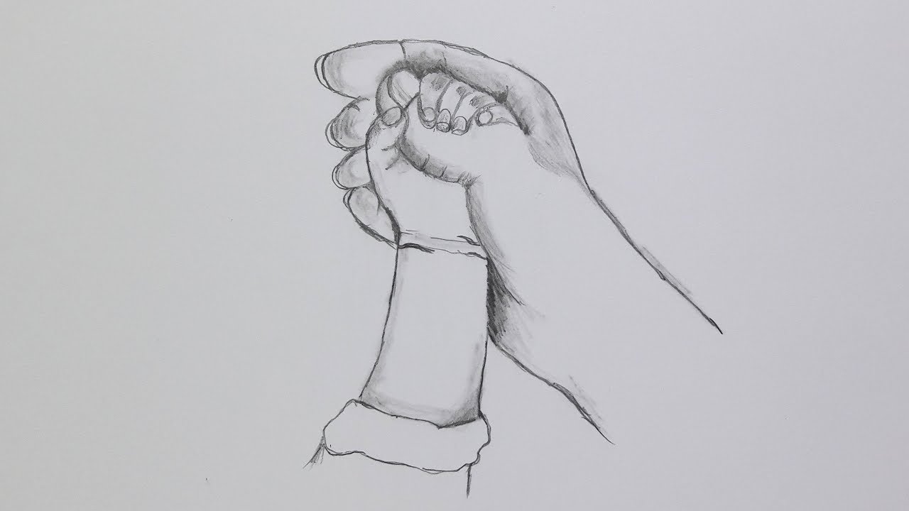 1280x720 drawing father and son's hand grip adorable moment with father - Hand Grip Drawing