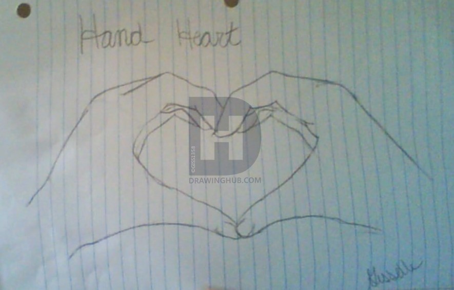 885x565 Hand Heart Drawing - Hand Heart Drawing