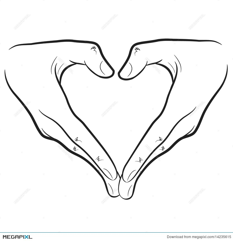 800x830 Hands Heart Illustration - Hand Heart Drawing