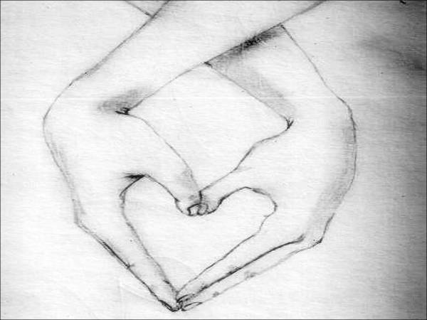 Hand Heart Drawing at PaintingValley.com | Explore collection of Hand ...