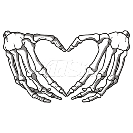 450x450 Skeleton Hand Heart The Wild Side - Hand Heart Drawing