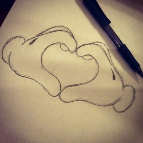 500x500 Mickey Mouse Hands Drawing Heart You Made That!!!!! Cute - Hand Heart Drawing