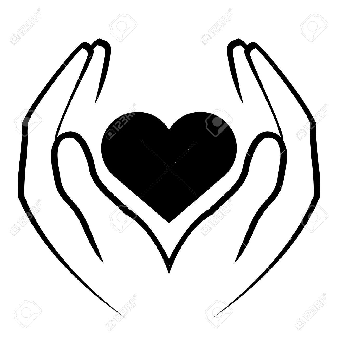 1300x1300 Hand Heart Clipart Things Of Interest Hands Holding Heart - Hand Heart Drawing