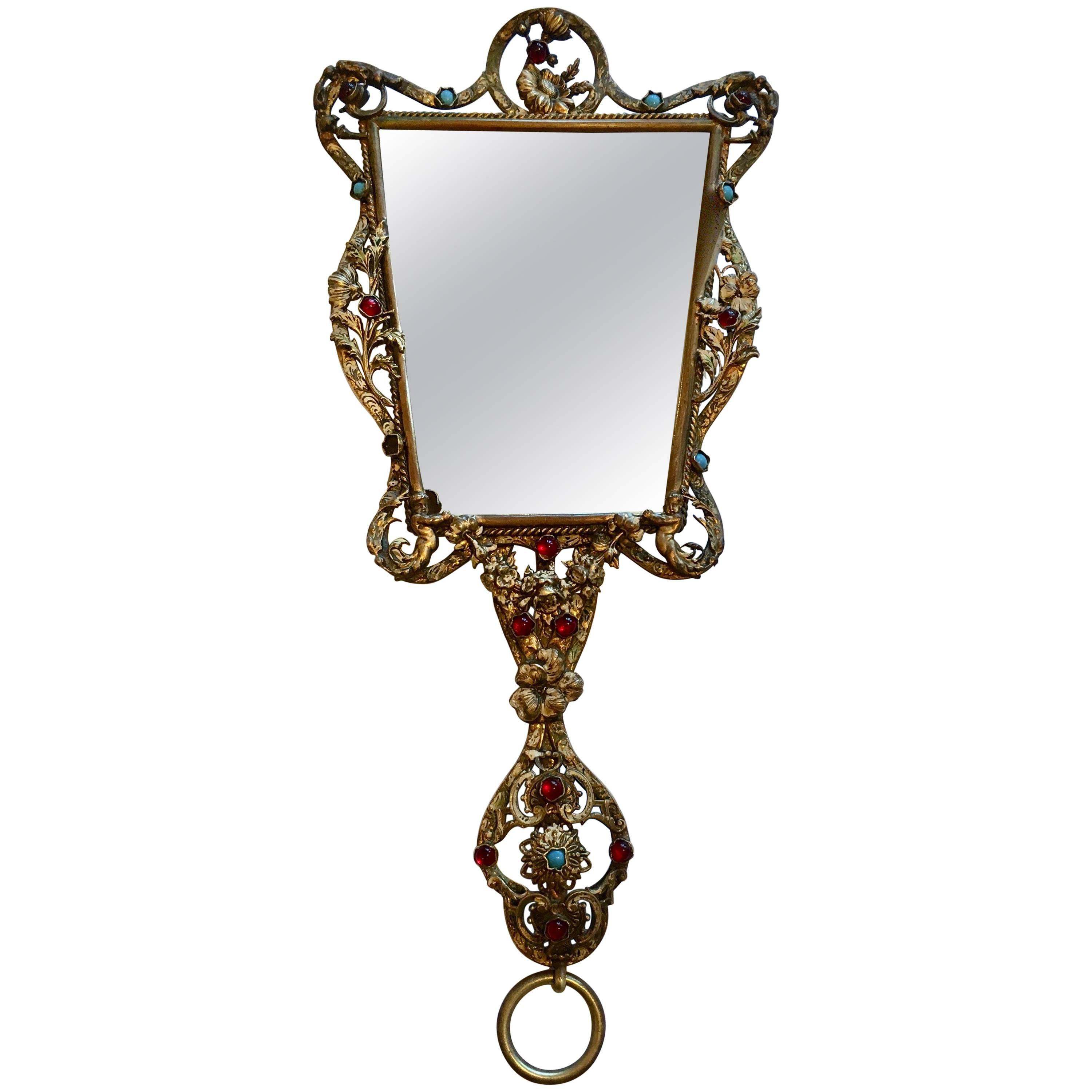 3000x3000 Filagree Hand Mirror With Stones For Sale - Hand Held Mirror Drawing