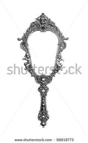 291x470 Vintage Hand Held Mirror Isolated On White - Hand Held Mirror Drawing