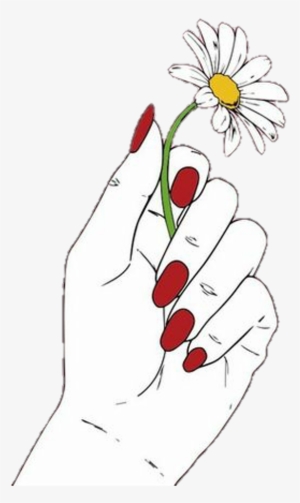 300x503 Hand Holding Flower Drawing Transparent Png - Hand Holding A Rose Drawing