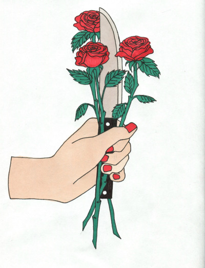 400x524 Hand Holding Flowers Tumblr - Hand Holding A Rose Drawing