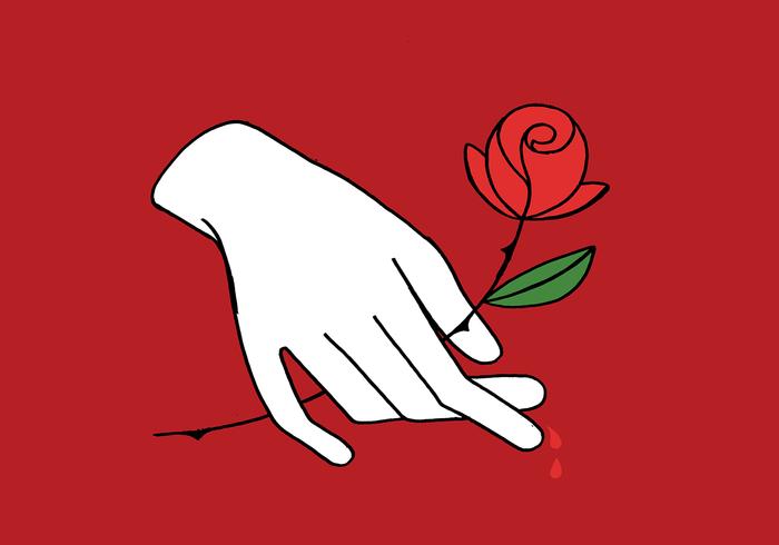 700x490 White Hand Holding Rose - Hand Holding A Rose Drawing