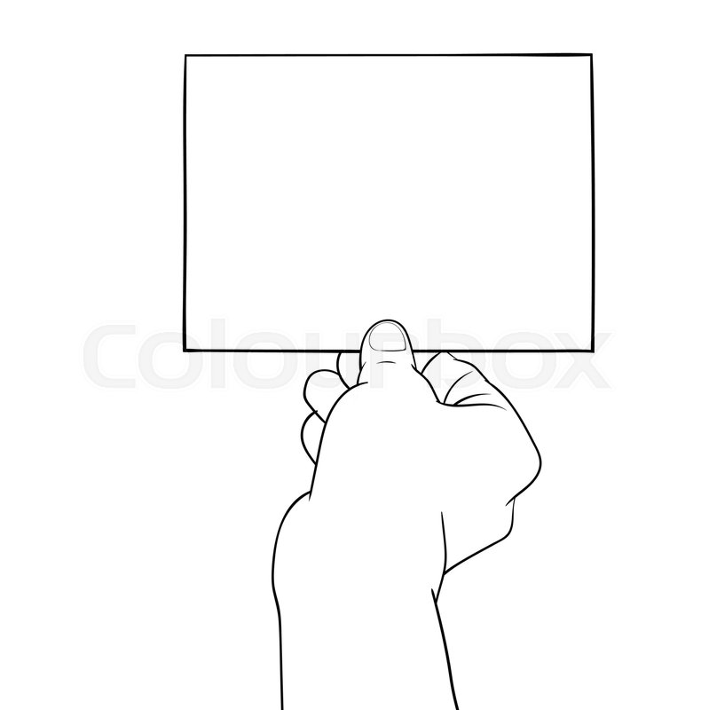 799x800 Hand Drawn Sketch Of Hand Holding Stock Vector Colourbox - Hand Holding Book Drawing