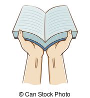 180x195 Open Book And Hand - Hand Holding Book Drawing