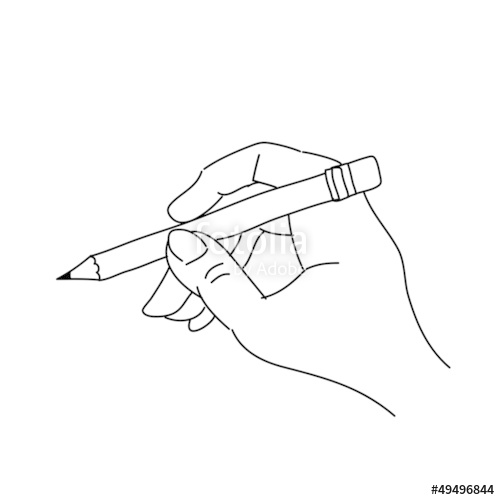 500x500 Hand Drawing Hand Holding Pencil Stock Image And Royalty Free - Hand Holding Book Drawing