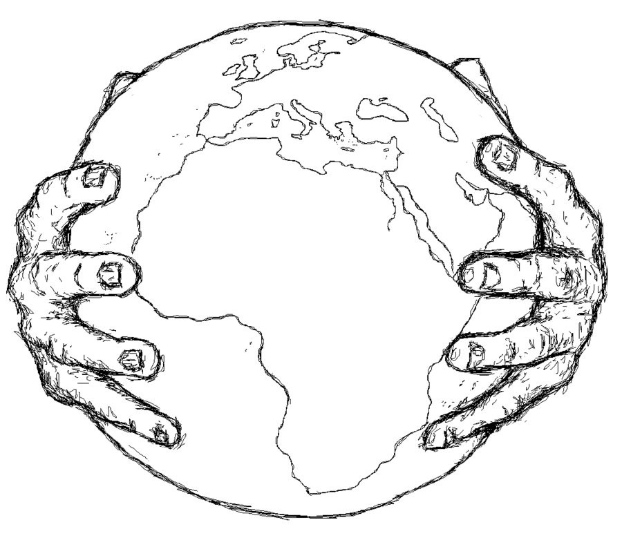 Globe Drawing Hand Holding For Free Download - Hand Holding Earth Drawi...