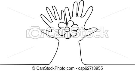 450x237 abstract hands holding flower continuous one line continuous one - Hand Holding Flower Drawing